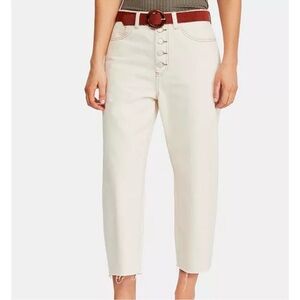 Free People Barrel Button Fly Jeans